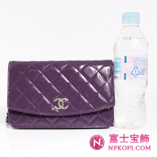 シャネル CHANEL クラシック エナメル ショルダーバッグ パープル A33814AZWRW